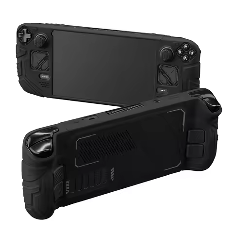 PlayVital Mecha Protective Case for Steam Deck OLED & LCD,Anti-Slip Silicone Grip Cover for Steam Sh