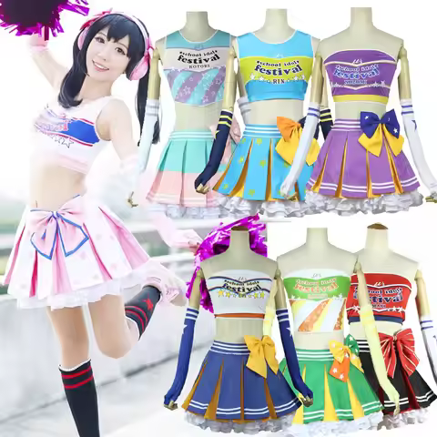 Love Live School Girls October Sports Cheerleaders Dress 9 Characters Yazawa Nico Honoka Kotori Nozo