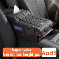Audi A4 A3 A5 Armrest box height pad car storage leather memory foam armrest protective pad Elbow su