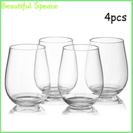 Beautiful 4 pcs Unbreakable Wine glasses shatterproof แก้วพลาสติกปลอดภัยเบียร์ถ้วย