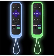 2Pack Roku Remote Cover with Tracker | Roku Remote Covers | Onn Roku Remote | Roku Express 4K+ | Hisense Roku TV | TCL Roku Glow in The Dark