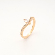 Hyl Jewelry 196J huruf Cincin Titanium Wanita Emas Muda Anti Karat Asli Silver Emas Couple Dewasa Da