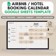 Airbnb Hotel Booking Calendar Google Sheets Template (Dashboard View) | Rental Property Management &