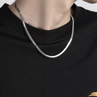 3mm Titanium Steel Silver Snake Bone Clavicle Chain Necklace Unisex Summer Sexy Choker Necklace Simp