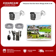 XIHANCAM 4MP Paket CCTV POE 4 Channel 4 Kamera NVR POE Dengan Monitor 4CH 5MP Komplit Siap Pasang