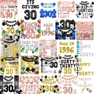 (SG Seller) 30th Birthday Decorations, 30th Birthday Balloon, Black and Gold Birthday Decorations Se