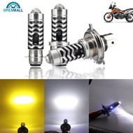 OPENMALL Motorcycle Headlight LED H4 H6 BA20D P15D H4 Hi/Low Dual Colors Headlight Projector Lens Bu