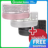 คีย์บอร์ดไร้สายบลูทูธแบบตามหลักสรีรศาสตร์ Logitech WAVE KEYS พร้อมคีย์สกิน