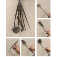 IKEA Fullandad 5 Piece Kitchen Utensil Set / Turner Soup Laddle Tweezer Spatula Pasta Spoon Spoon