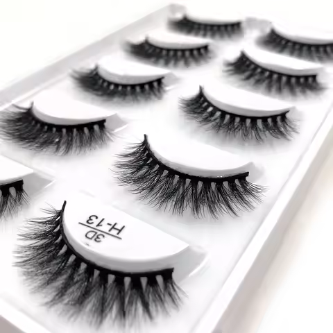 5 Pairs Multipack 3D Mink Lashes False Eyelashes Handmade Wispy Fluffy Long Lashes Natural Eye Makeu