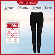 Women's BIKINI PASSPORT long swim trunks with slanted mesh - Black - BS315_BL