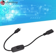 CHEEKOY Power Extension Cord, with ON/ Switch 30cm/11.8inch Type C Male to Female, Durable USB Exten