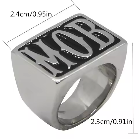 Solid MOB Ring For Man 316L Stainless Steel Jewelry Punk Biker Man Ring Size 7-14