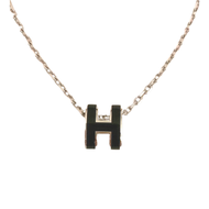 Hermes mini pop H 項鍊 (H147992/黑/銀)/ 平行輸入