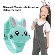 Kids Watches Children Cute Rabbit Cat 3D Cartoon LED Electronic Watch Boys and Girls Silicone Toy Wr