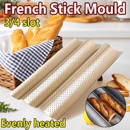 3/4 Baguette Mold Tray Groove French Bread Baking Mold Carbon Steel Wave Perforated Baking Tray