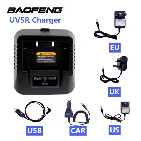 Baofeng UV-5R EU/US/UK/USB/Car Battery Charger for Baofeng UV-5R DM-5R Plus Portable Walkie Talkie U