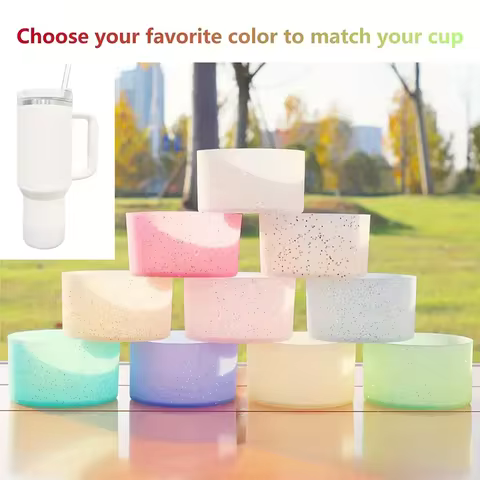 Sparkle Silicone Cup Sleeve, Suitable for 20-40 Ounce Stanley Cup Accessories and 12-24 Ounce Water