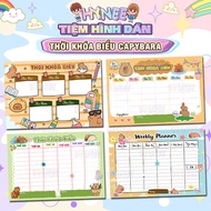 Pre-glued Capybara Timetable, Weekly Planner Capy - Capybara Timetable Sticker for Cute Notebooks an