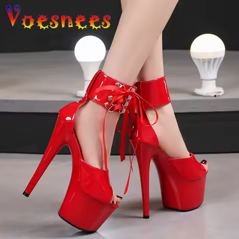 New Pole Dance Sandals lady Summer Modern Women's Shoes Ankle Strap Thin Heels Platform Nightclub 17