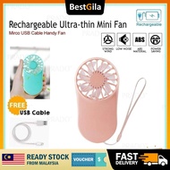 BestGila CLEAR STOCK Malaysia Rechargeable Macaroon Light Weight Creative Ultra Thin Strong Wind Cartoon USB Handheld Mini Hand Portable Fan