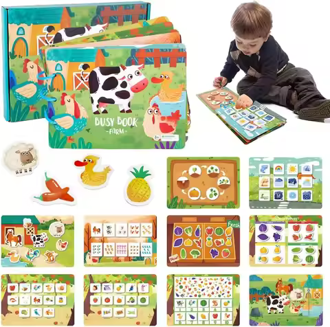 Montessori Busy Book For Kids 2 3 4 Years Kids Learning Sensory Stickers Books Toddlers Activity Qui