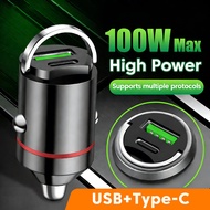 Elough Mini 100W Car Charger USB Type C Pull Ring Car Phone Charger Adapter