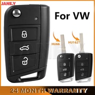 HZY HU66 / HU162T Flip Remote Car Key Shell Case For VW Golf 7 MK7 Touran Polo Tiguan For Seat For S
