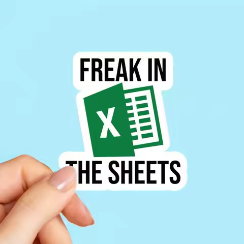 Freak In The Sheets Sticker, Microsoft Excel, Laptop Stickers, Funny Stickers, Sarcasm Laptop Decals