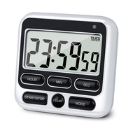 HASTHIP® 3-in-1 Digital Kitchen Timer, Magnetic, Loud Alarm, 24hr Countdown, Multi-Function
