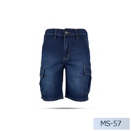 Niyom jeans รุ่น MS-57 กางเกงขา3ส่วน ผู้ชายทรงคาโก้ ผ้าไม่ยืด สียีนส์