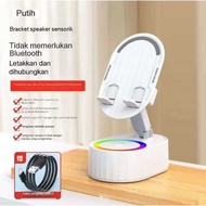 Phone Holder Speaker Audio Bluetooth Wireless 3in1 PowerBank Holder Hp Speaker Bluetooth LED- H21