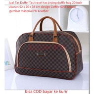 Selling Duffel Bags travel bags, 20 inch duffle bag tote bags, size 52 x 20 x 34 cm, Coffee Grid des