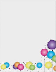 PaperDirect Balloon Celebration Bliss Stationery, Letters, Cards, Invites, Border Papers, Letterhead