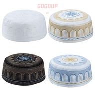 GOGUVO Muslim Hat Fashion Embroidery Cotton Musliman Turban