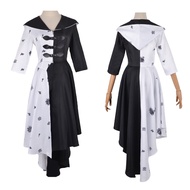 Dalmatian Print Black & White Witch Costume - Perfect for Stage Performances and Catwalks