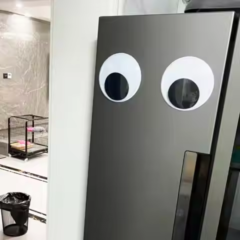 1 Pair 5/7/10/12/15cm Refrigerator Magnets Self Adhesive Googly Wiggle Eyes Sticker DIY Black White 