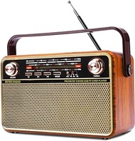Dmyond Retro Vintage Radio AM FM, Portable Shortwave Radio with, AC, Rechargeable Battery Operated Radio