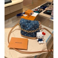 Customized Version Ma Household New Style Denim Denim Bucket Bag Bucket Donkey Bag Donkey Messenger 