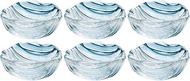 Aderia F-70355 Small Bowl, Blue, Maximum 3.0 x 1.2 inches (7.5 x 3 cm), Blue Peeping, Set of 6, Made