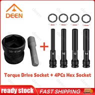 Torque Drive Socket 39x41mm And 3 Inches Extension Set 1/2" Drive Deep Impact Socket Set DN