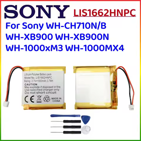original Battery LIS1662HNPC For Sony WH-1000xM3 WH-1000XM4 WH-CH710N/B WH-XB900 WH-XB900N WH-XB910 