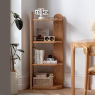 Storage Rack Small Apartment Floor-standing 0.15kg Bookshelf Oak Corner Home Corner Cabinet Modern S