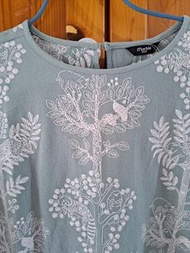 Marble Sud 2025春夏薄荷綠刺繡上衣 haupia emago mina perhonen rei