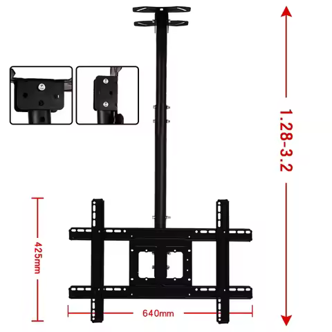 HILLPORT 32''- 55'' 65" Ceiling TV Mount Hanging Extended Adjust Tilt Swivel TV Wall Mount VESA 600*