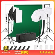 TaffSTUDIO Portrait Photo Studio Lighting Kit with Backdrop - LD-TZ25 Original 99 Square