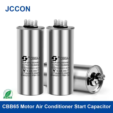 2Pcs CBB65 Motor Capacitor Air Conditioner Compressor Start Capacitor 450V AC 5UF 6UF 15uF 20uF 25uF
