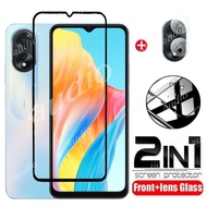2in1 Tempered Glass Film For Oppo A18 A38 4G 2023 Screen Protector Soft HD Camera Lens Film For Oppo