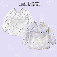Áo yếm ăn dặm Miracle Baby tay dài có máng hứng chống thấm sạch sẽ, an toàn cho bé từ 6 tháng tuổi -