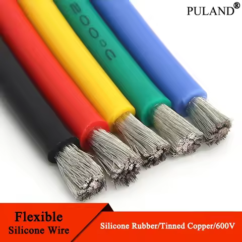 1/2/5M Flexible Cable Soft Silicone Wire 16 15 14 13 12 11 10 9 8 6 4 2AWG High Temperature Battery 